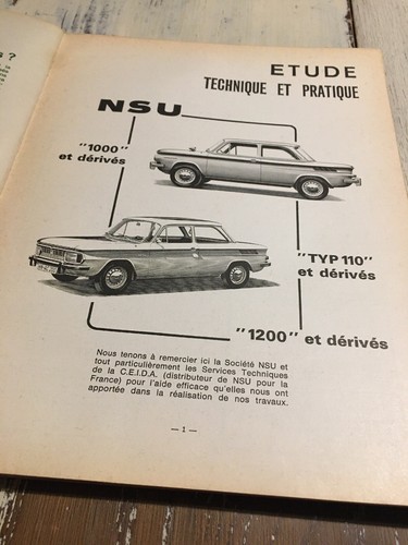 Revisione Tecnica Automobile NSU 4 Cilindri 1000 1200 TYP110 RTA Sospensione. 70 - Foto 3 di 10