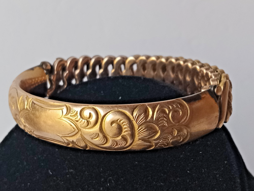 Antique Carmen Sweetheart Expansion Bracelet Gold Filled Art Nouveau DFB Co. - Picture 4 of 14