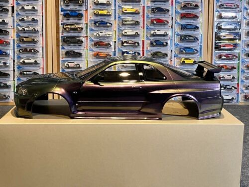 Tamiya RC Nissan SKYLINE GT-R R34 Painted Spare Body Polarized Green Purpl - Picture 7 of 9