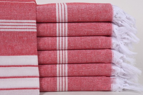 Personalisiertes Strandtuch, individuelles Strandtuch, rotes Handtuch, gestreiftes Handtuch, 40x71 Zoll - Bild 1 von 10