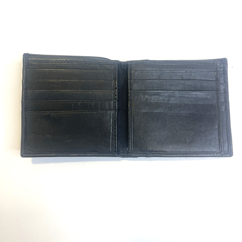 Genuine LEATHER WALLET Black 4x4" Mens Billfold Multi Card Holder w Insert - Picture 4 of 12