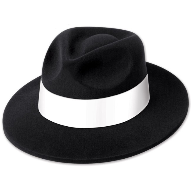 Black Trilby with White Band Black Trilby with White Band