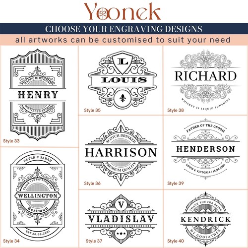 Juego de jarra de whisky y 4 vasos escoceses de madera grabados en caja de regalo - Imagen 10 de 53