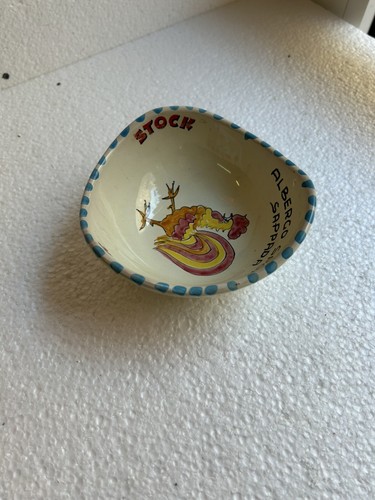 CERAMIC BOWL HOTEL SPORT SAPPADA 60s ADVERTISING STOCK LIQUORS OLD BOWL RARE - Picture 4 of 5