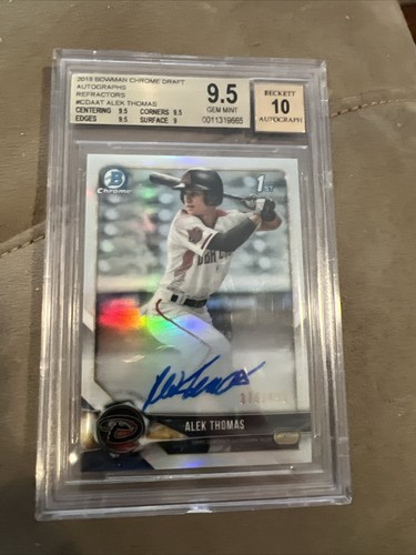 ALEK THOMAS 2018 Bowman Chrome Draft Refractor Auto BGS 9.5/10 - Picture 1 of 2