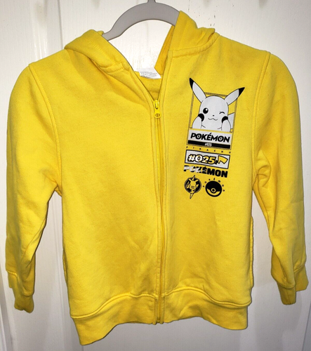 Jungen POKEMON gelb FRÜHLINGSHERBSTJACKE Reißverschluss KAPUZE mittel süß sauber!