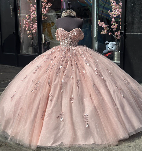 Pink Quinceanera Dresses Princess Off the Shoulder Sweet 15 16 Party Prom Dress - Bild 3 von 11
