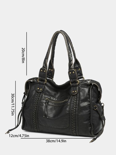 Tasche Damen Handtaschen Pu Leder Schultertasche Umhängetasche - Bild 7 von 18