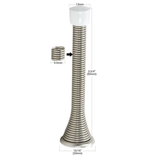 Rok 3-3/4" Flexi Feder Schwerlast Wand Tür Stopper Stoßstange Gebürstetes Nickel ROKDS2BN - Bild 4 von 5