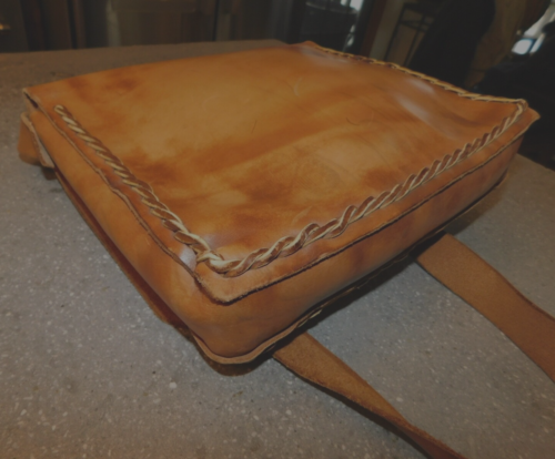 Vintage Handtasche Umhängetasche Leder handbesetzt ROSE Blume - Bild 12 von 24