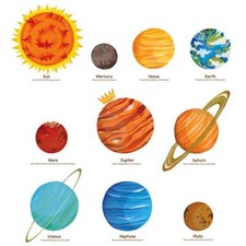Wandsticker Planeten Wandtattoo Galaxy Weltall Sonne Mond Sterne ablösbar