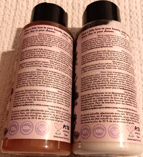 Love Beauty and Planet Shampoo Conditioner Lot Argan Lavender Aloe Sabila Vit B3 - Picture 3 of 7