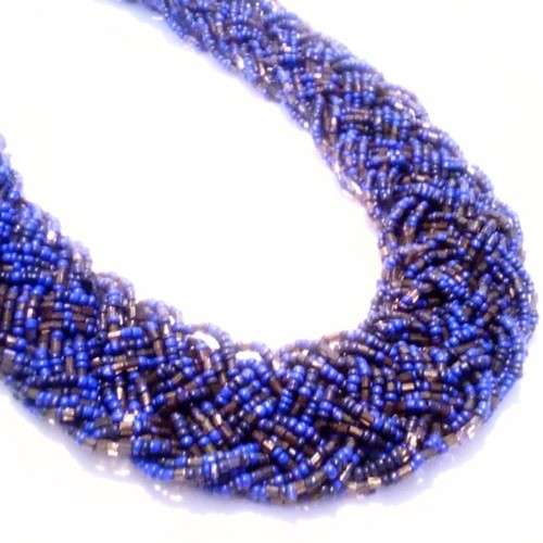 Vintage Purple Seed Bead Braided Necklace - Picture 5 of 5