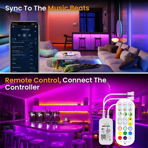 Full Colour 12V 24V WS2811 RGBIC COB LED Strip Lights 16Pixels/m App Control Kit - Picture 6 of 30