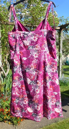 Wine Red Cotton Floral Sun Dress by Debenhams . Size 16 - Picture 2 of 3
