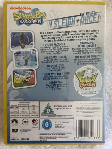 SpongeBob SquarePants-The Great Sleigh Race (DVD).Brand New/Sealed. Free Postage - 第 2/2 張圖片