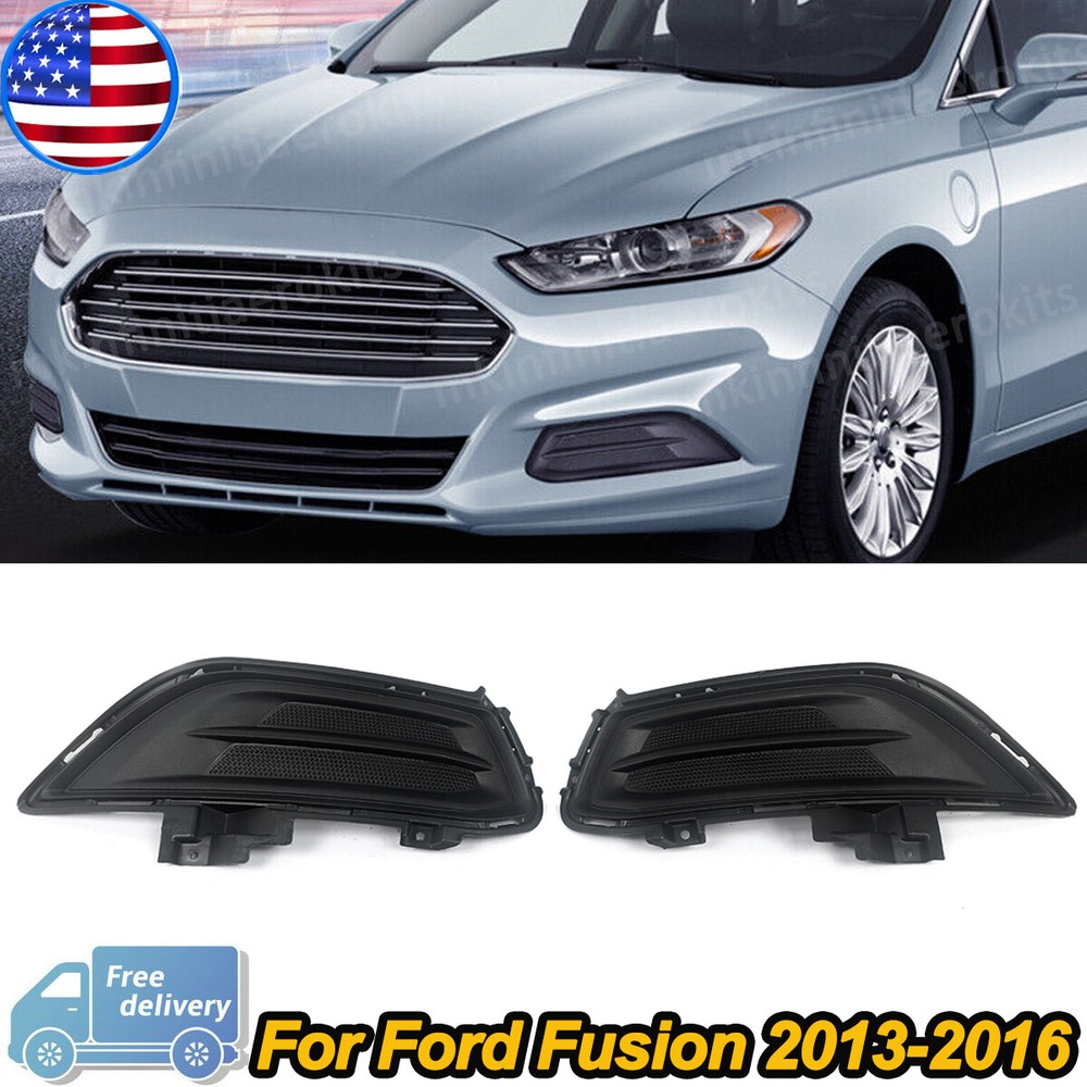 2X Front Bumper Fog Light Covers Left+Right for 2013-2016 Ford Fusion
