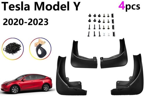 Mud flaps Mudguards Fenders Splash Guards Black Fits for Tesla Model Y 2020-2023 - Picture 9 of 11