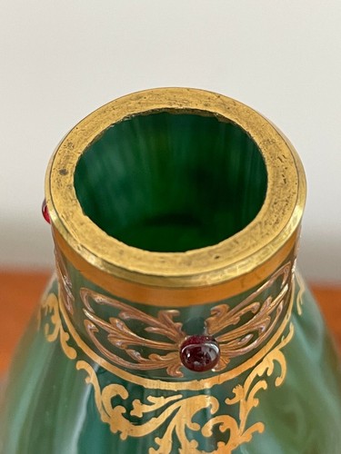 Seltene frühe Loetz Marmoriertes Malachit grüne Vase - Bild 7 von 12