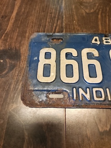 1948 INDIANA License Plate # 866801 - Picture 2 of 8