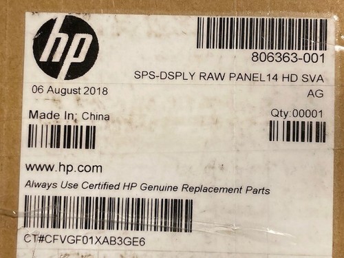 Genuine HP Display RAW PANEL14 HD SVA A, 806363-001 - NEW - FAST FREE SHIPPING - Picture 2 of 2