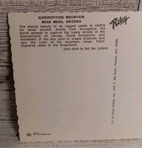 Vintage Postkarte Aberglaube Berg Mesa Arizona Ephemera Erinnerungsstücke Souvenir - Bild 3 von 3