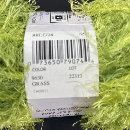 Red Heart Foxy Yarn Eyelash Fluffy 50g Skein Color Green GRASS #9630 - Picture 7 of 8