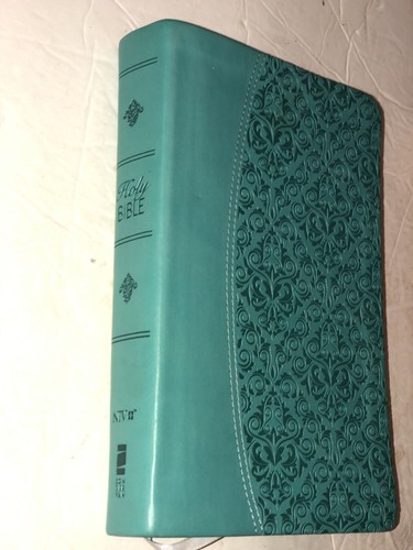 Holy Bible Zondervan NIV Read Easy 2011 Italian Duo-Tone Red Letter Teal -read