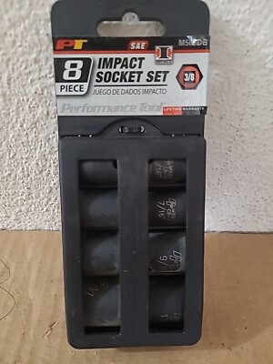 Performance Tool  8 Piece SAE Impact Socket Set 3/8'' Drive M588DB