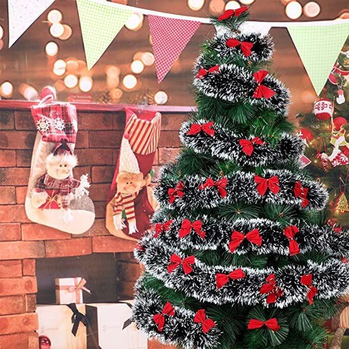 10M (33Ft) Luxury Chunky Tinsel Christmas Tree Decoration Xmas Garland Colour UK - Picture 6 of 24
