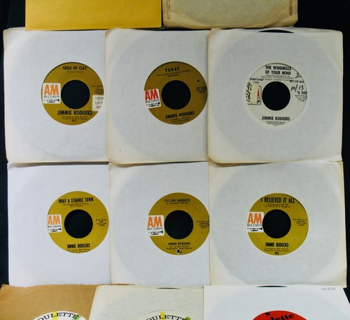JIMMIE RODGERS ✦ 11 Radio Station 45's~Rockabilly~Honeycomb~ROULETTE~A&M~Lot #2 - Imagen 2 de 3