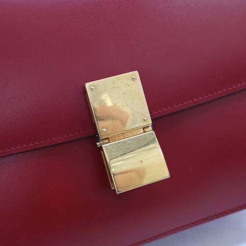 Celine Box Bag Calfskin Gold Red Women's - Picture 4 of 19
