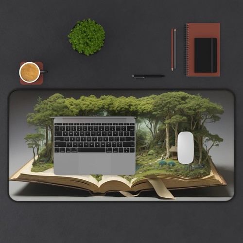 Bezaubernde Wald Schreibtischmatte, Ästhetisch XL Mauspad Computer Gaming Schreibtischmatte - Bild 5 von 13