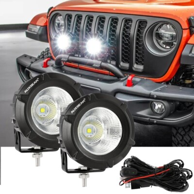 AUXBEAM Pair 3.5'' White LED Work Lights Driving Spot Flood Beam Pods Pickup SUV