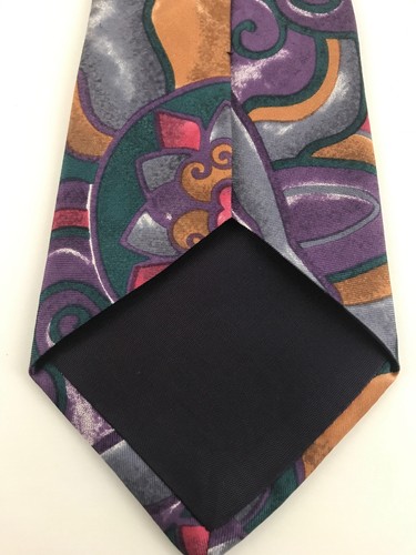 Corbata abstracta para hombre John Weitz roja azul toda seda - Imagen 3 de 8