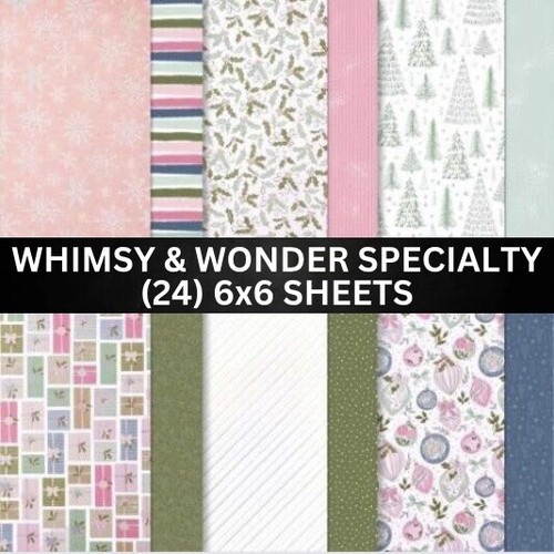 Stampin Up WHIMSY & WONDER Designerpapier Serie - HALBE PACKUNG (24) 6x6 Blatt