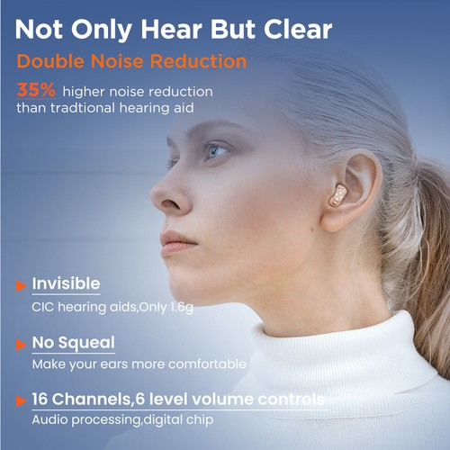 JINGHAO Rechargeable 16 Channels Hearing Aids Mini ITE Hearing Amplifier L/R - Picture 3 of 14
