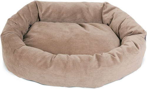 40 Inch Suede Calming Dog Bed Washable – Cozy Soft round Dog Bed with Spine Supp - Picture 2 of 7