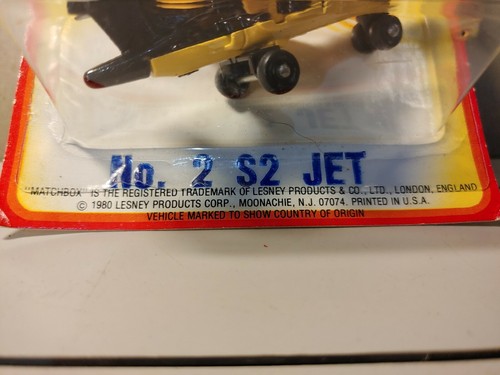 LESNEY MATCHBOX #2 S2 JET 1980 negro hecho en Inglaterra sin usar, en paquete - Imagen 2 de 6