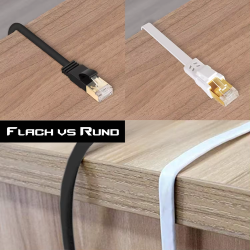 Łata Kabel Ethernet Internet Sieć LAN Płaski kabel CAT 8 Highspeed 40 Gbps NOWY - Zdjęcie 7 z 25