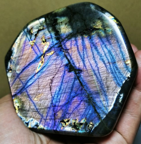 Polished Nice Rainbow Purple Flash Labradorite Spectrolite Freeform Reiki Stone - Picture 3 of 12