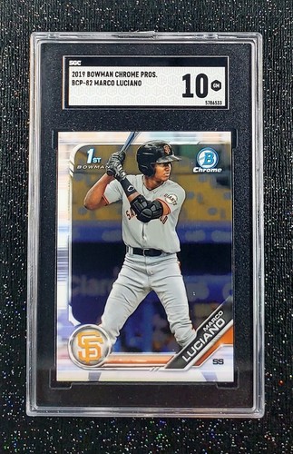 Marco Luciano 2019 1st Bowman Chrome SGC 10 Giants - Picture 1 of 2