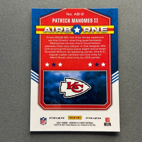 Rookies & Stars Patrick Mahomes II 2021 Airborne Red Hyper Prizm AB-2 - Imagen 3 de 3
