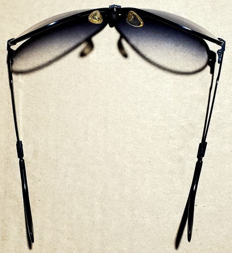 VTG Ferrari Aviator Folding Sunglasses Black Frames Black Fade With Case EUC 80s - Picture 21 of 24