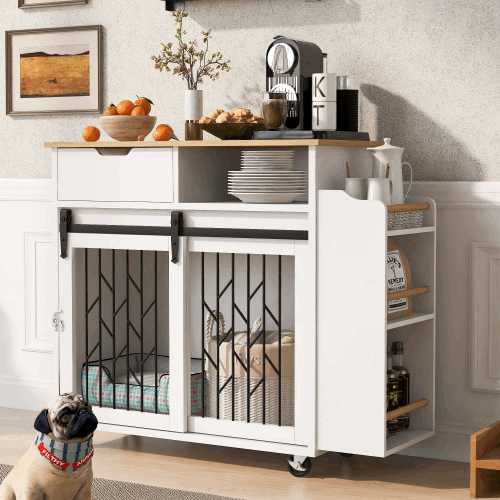 Mobile Stile Gabbia per Cani Cucina Isola Fine Tavolo Arredamento Pet Friendly - Foto 2 di 21