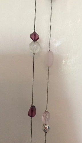 Glass Beaded Necklace Pink/Purple/Clear Costume Jewellery - Picture 2 of 12