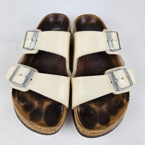 Birkenstock Arizona Metallic Beige Glitter Soft Footbed Sandals Size 36 / 5 - Picture 1 of 5