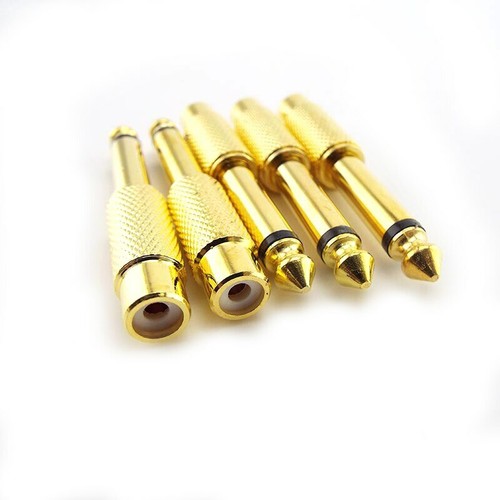 2/10x 6,35 mm conector adaptador de audio AV enchufe 1/4" macho mono enchufe a 6,5 mm RCA hembra - Imagen 3 de 5