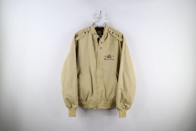 Vtg 80s Streetwear Mens Medium Lined Mauch Farms Cafe Racer Bomber Jacket USA
