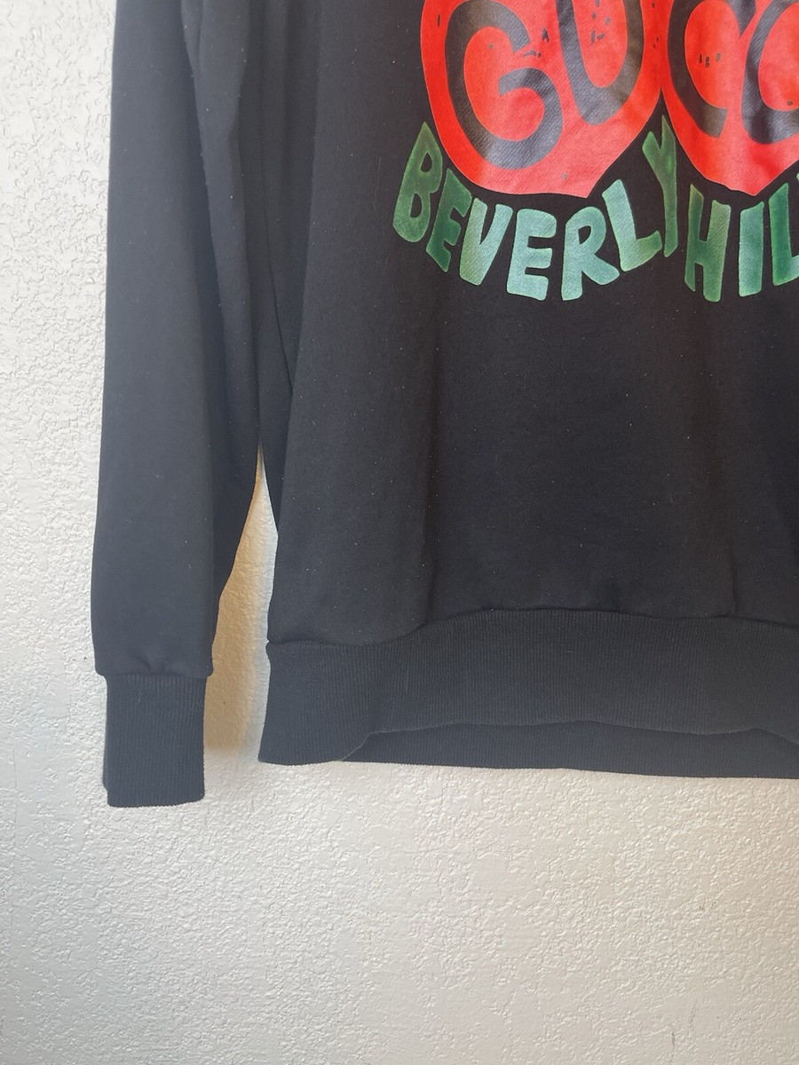 GUCCI Beverly Hills! Medium Black Red Cherry Graphic Print